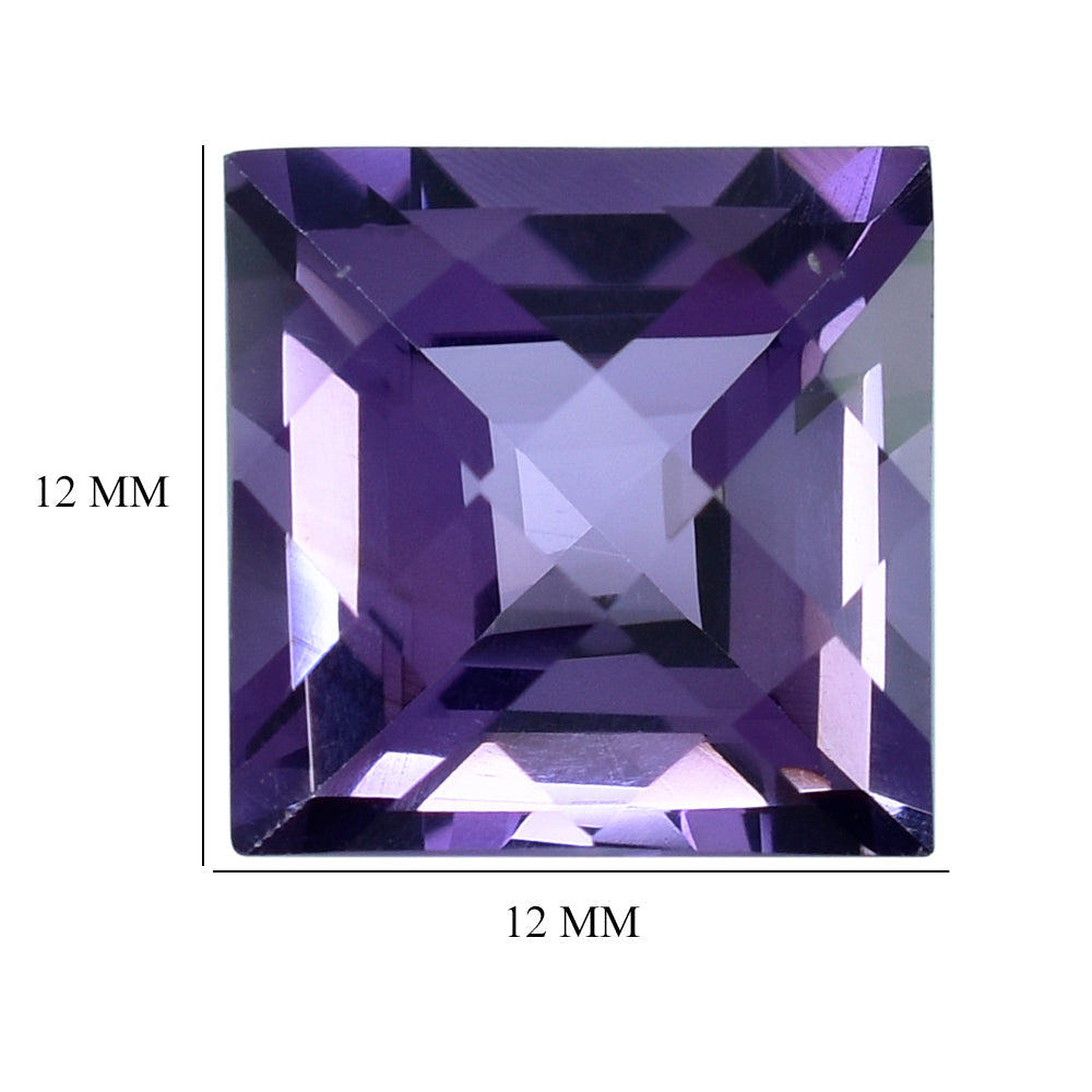 BRAZIL AMETHYST CHECKER CUT SQUARE (DARK) 12MM 7.55 Cts.
