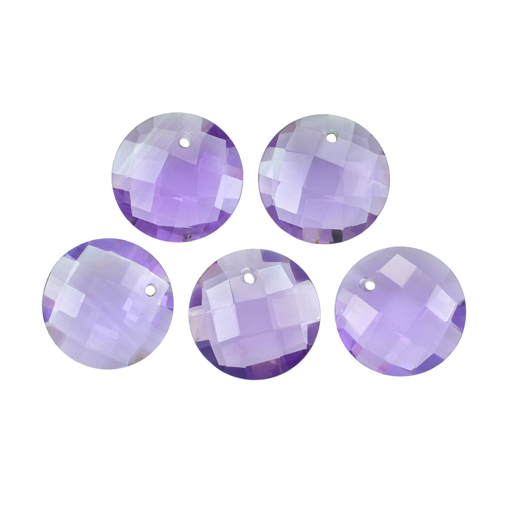 BRAZIL AMETHYST CHECKER CUT CUSHION BRIOLETTE 6.00X6.00 MM 0.86 Cts.