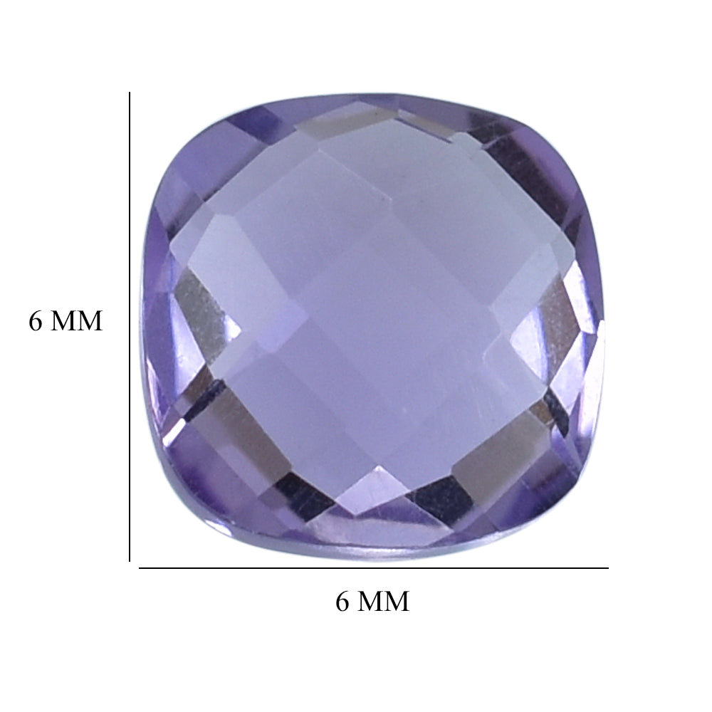 BRAZIL AMETHYST CHECKER CUT CUSHION BRIOLETTE 6.00X6.00 MM 0.86 Cts.