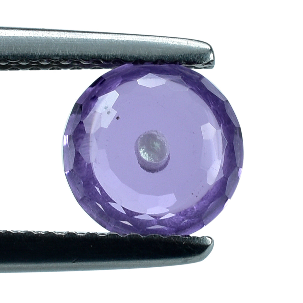 BRAZIL AMETHYST CUT ROUNDEL (LITE) (FULL DRILL) 7.50X7.50 MM 1.40 Cts.