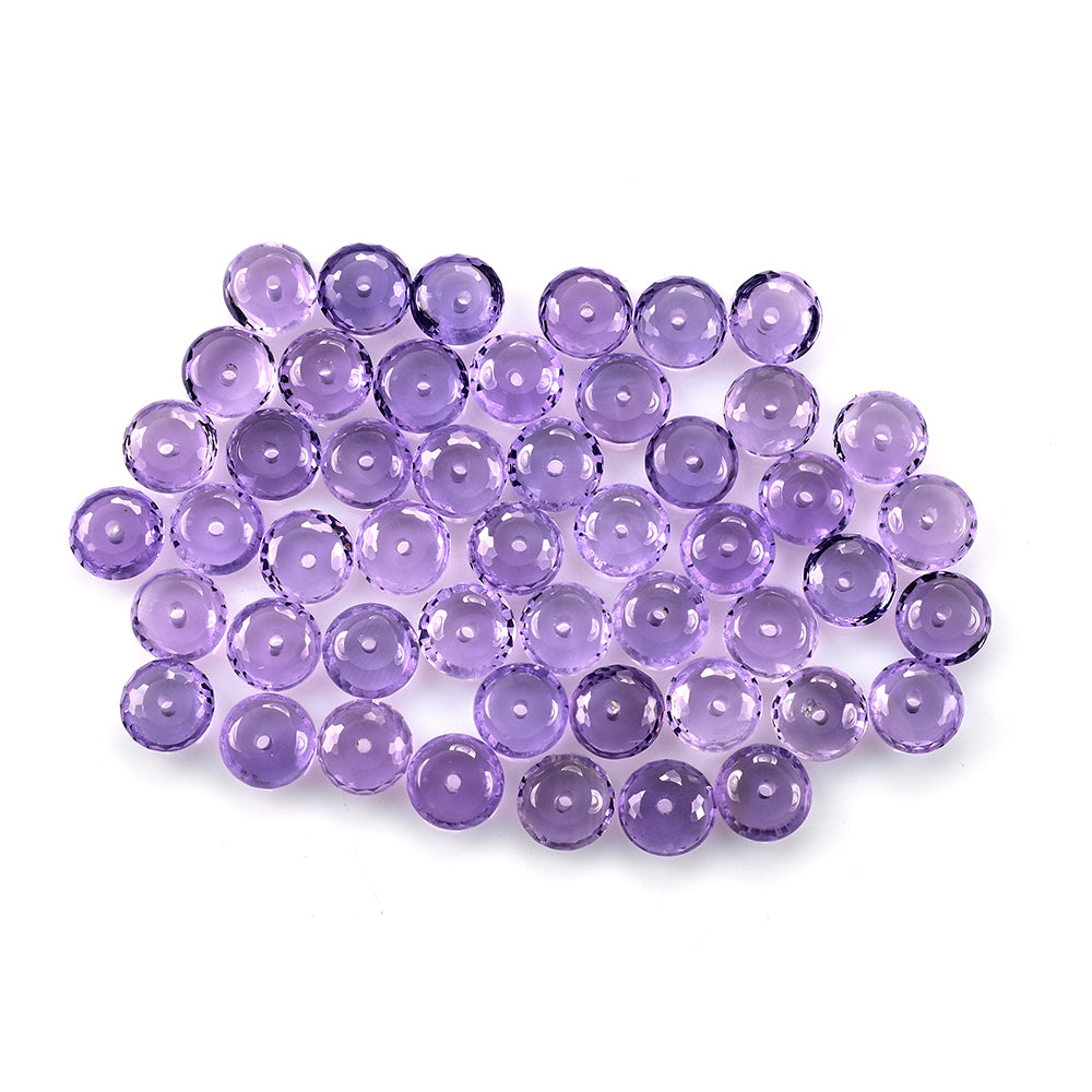 BRAZIL AMETHYST CUT ROUNDEL (LITE) (FULL DRILL) 7.50X7.50 MM 1.40 Cts.