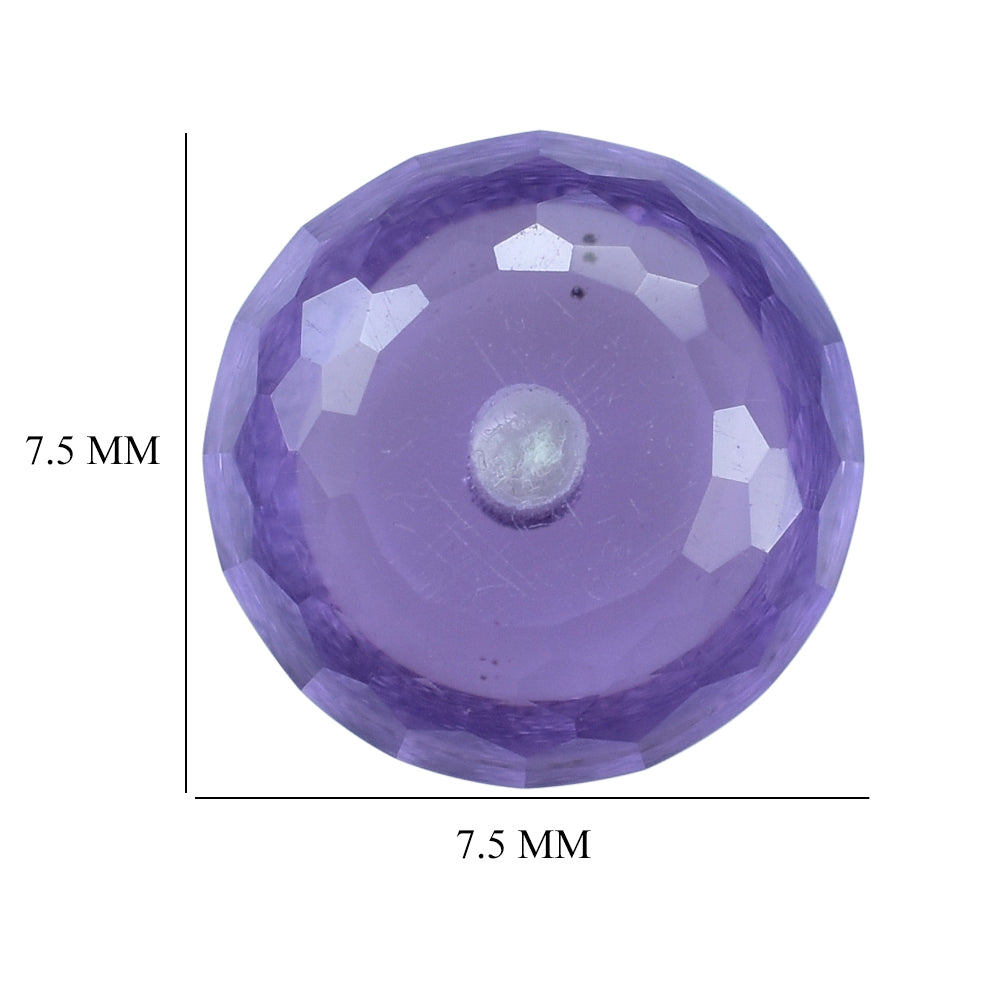 BRAZIL AMETHYST CUT ROUNDEL (LITE) (FULL DRILL) 7.50X7.50 MM 1.40 Cts.