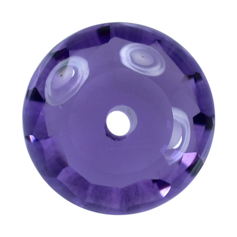 BRAZIL AMETHYST CUT ROUNDEL (DARK) FULL DRILL 7.50X7.50 MM 1.42 Cts.