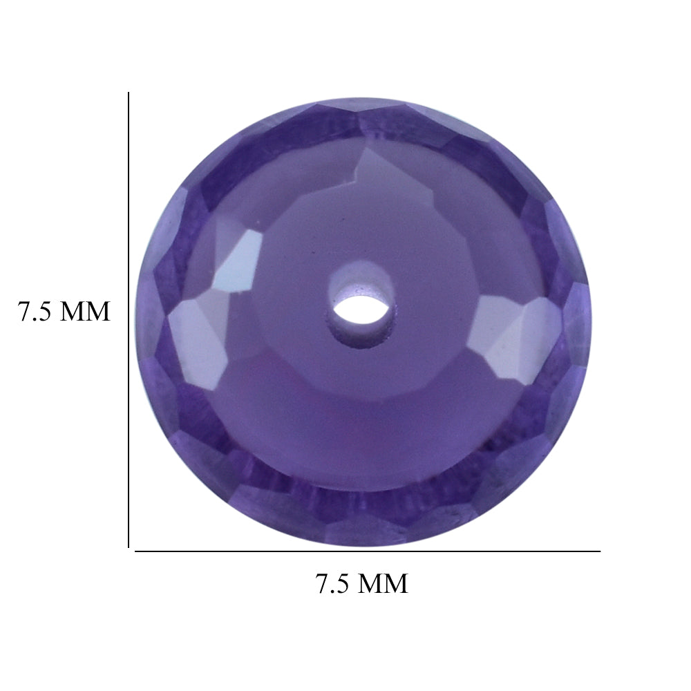 BRAZIL AMETHYST CUT ROUNDEL (DARK) FULL DRILL 7.50X7.50 MM 1.42 Cts.