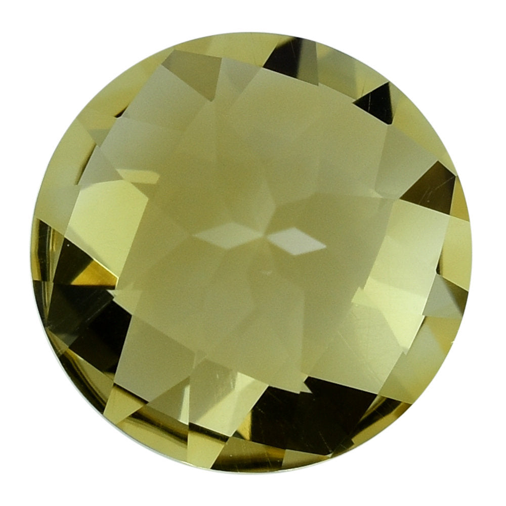 YELLOW CITRINE CHECKER CUT ROUND 12.00MM 5.27 Cts.