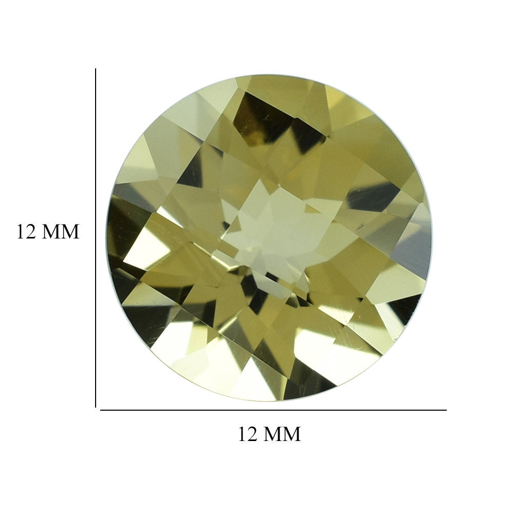 YELLOW CITRINE CHECKER CUT ROUND 12.00MM 5.27 Cts.