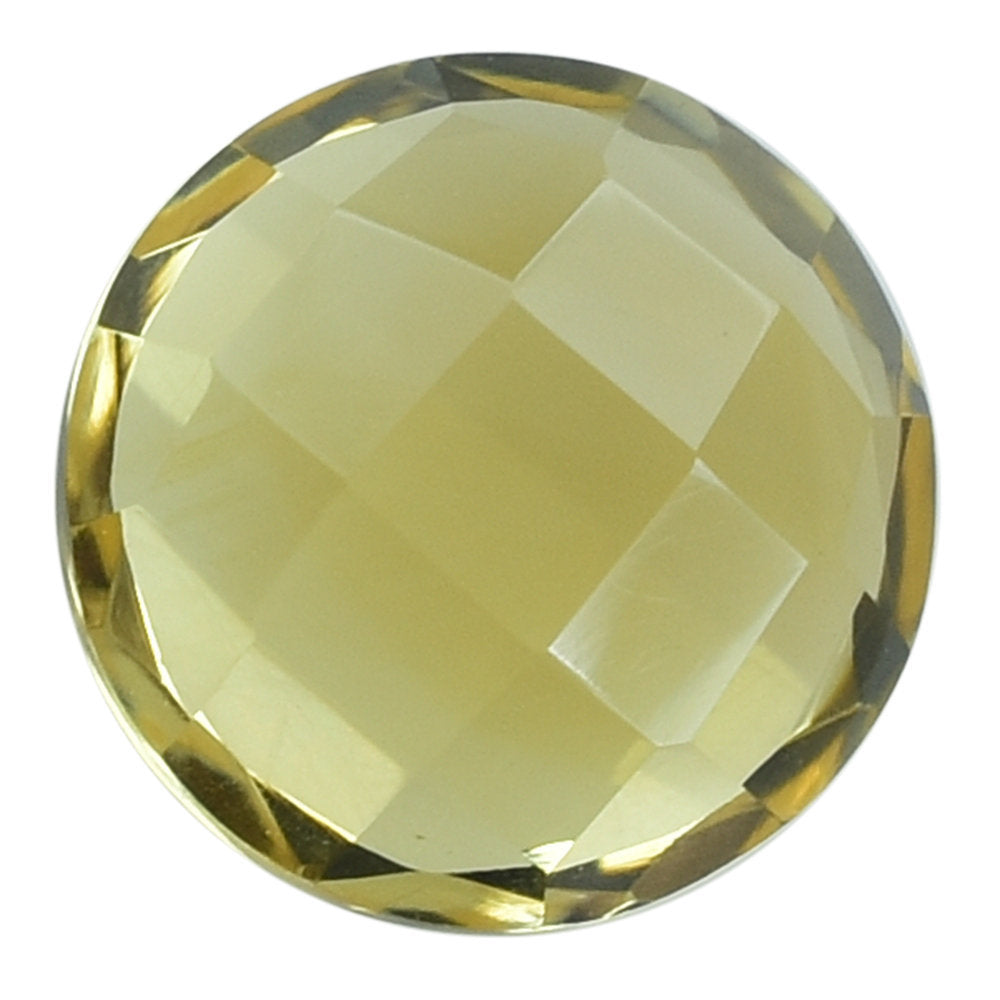 YELLOW CITRINE CHECKER CUT BACK ROUND (YELLOW GOLDEN) (C-3/CLEAN) 8.00MM 1.85 Cts.