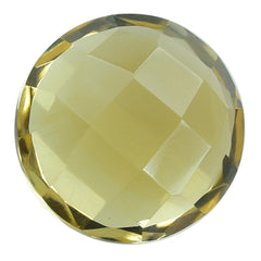 YELLOW CITRINE CHECKER CUT BACK ROUND (YELLOW GOLDEN) (C-3/CLEAN) 8.00MM 1.85 Cts.