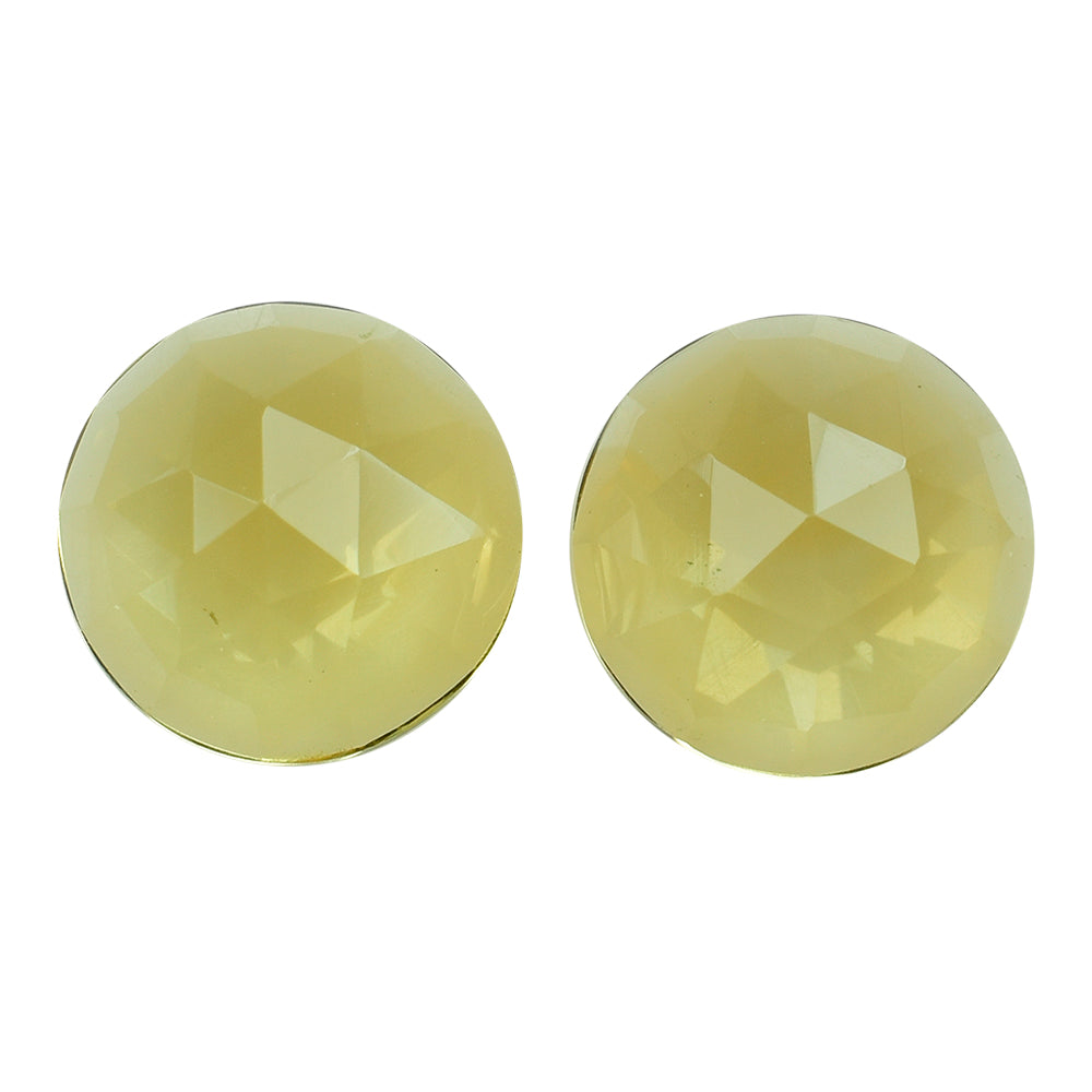 YELLOW CITRINE ROSE CUT ROUND CAB 9.00MM 2.18 Cts.