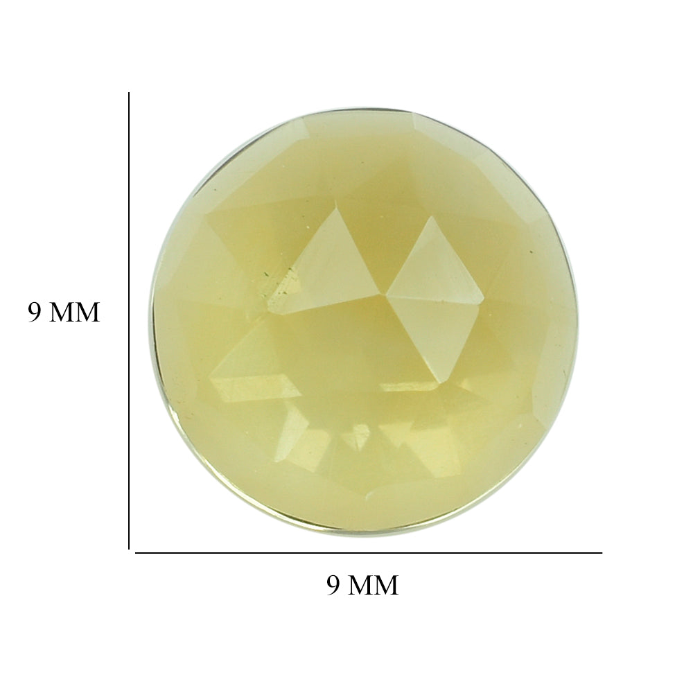 YELLOW CITRINE ROSE CUT ROUND CAB 9.00MM 2.18 Cts.
