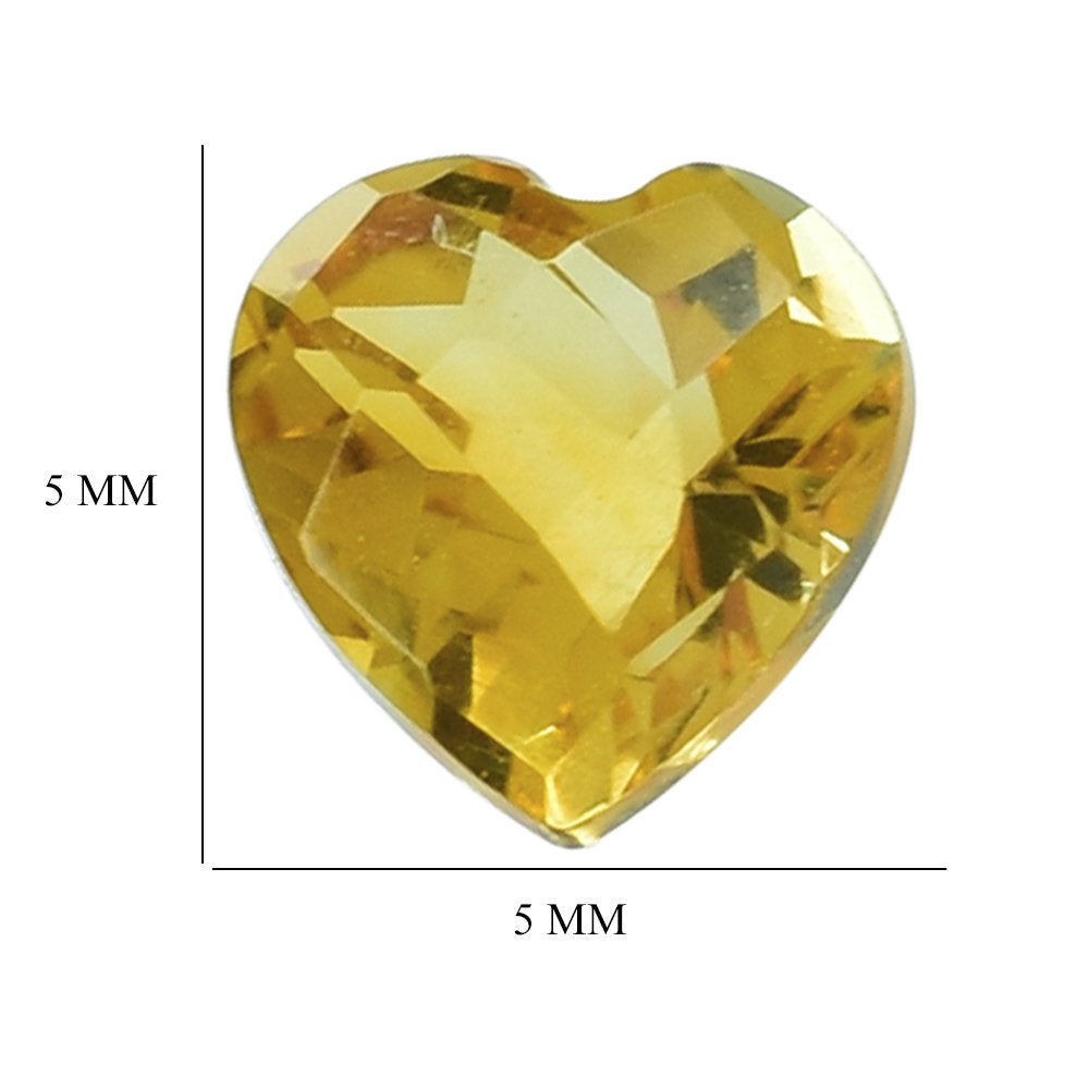 GOLDEN CITRINE CHECKER CUT HEART 5.00MM 0.45 Cts.