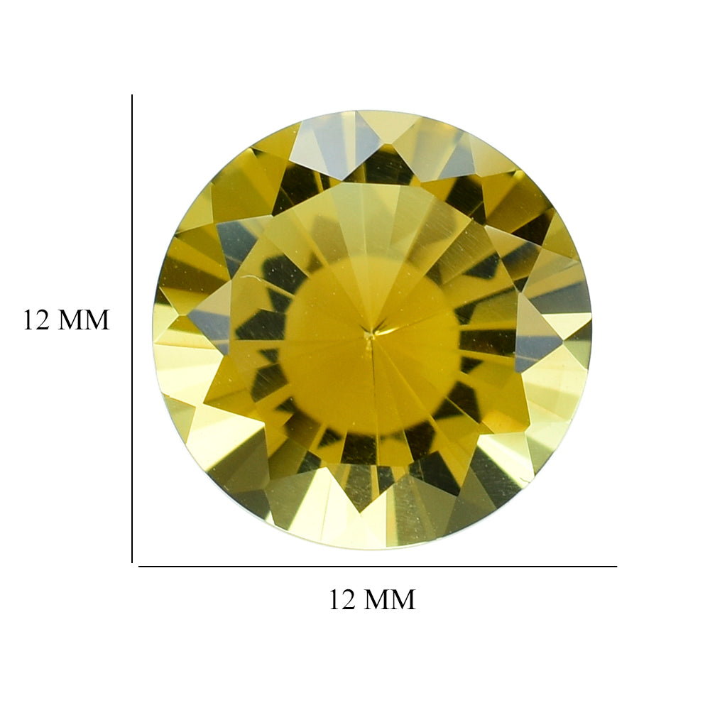 CITRINE DIAMOND CUT ROUND 12.00MM 5.30 Cts.