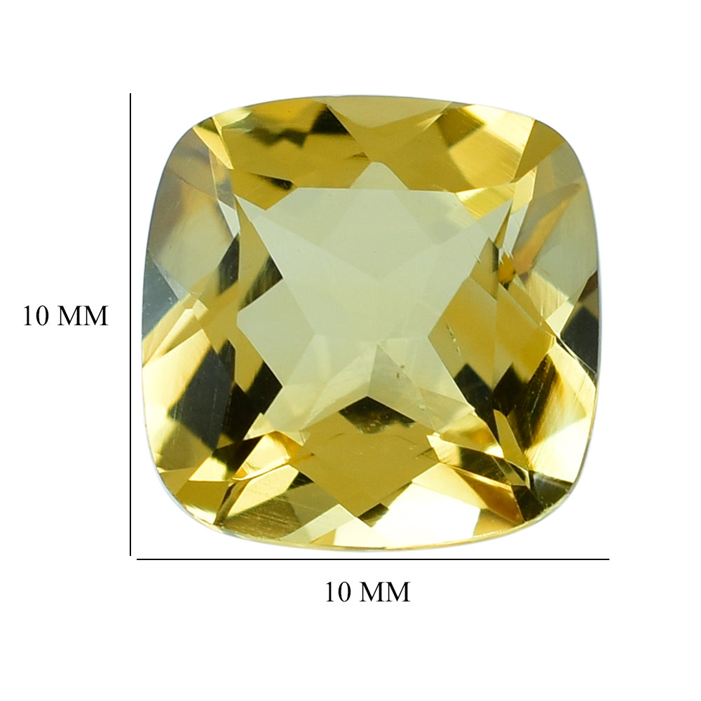 YELLOW CITRINE CUT CUSHION 10.00MM 3.76 Cts.