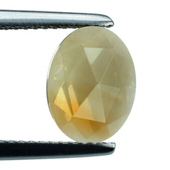YELLOW CITRINE ROSE CUT OVAL CAB (SI) 8X6MM 1.07 Cts.