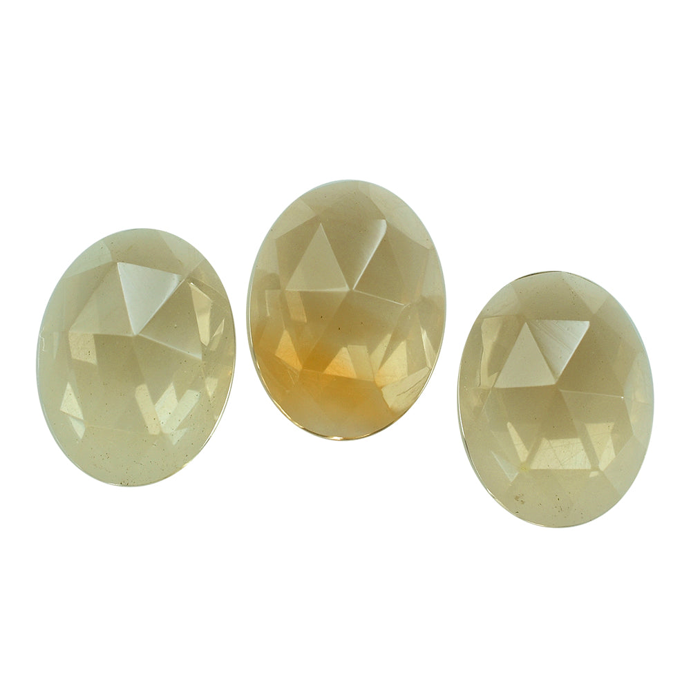 YELLOW CITRINE ROSE CUT OVAL CAB (SI) 8X6MM 1.07 Cts.