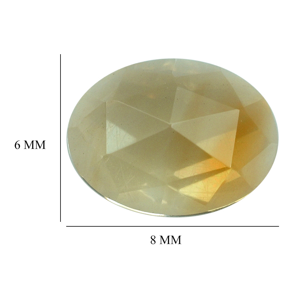 YELLOW CITRINE ROSE CUT OVAL CAB (SI) 8X6MM 1.07 Cts.