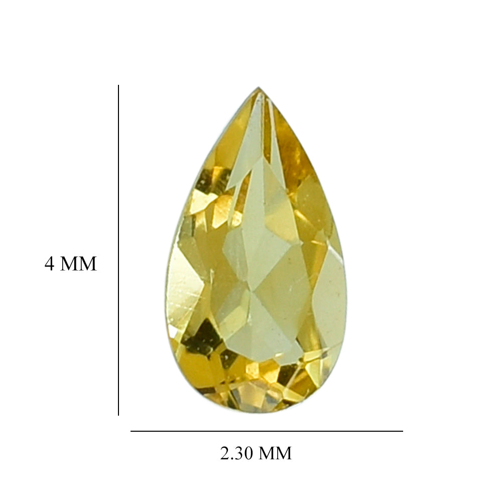 YELLOW CITRINE CUT PEAR 4X2.30MM 0.09 Cts.