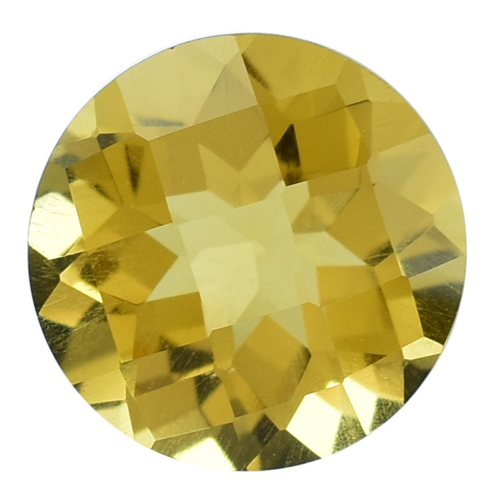 CITRINE CHECKER CUT ROUND 9.00MM 2.42 Cts.