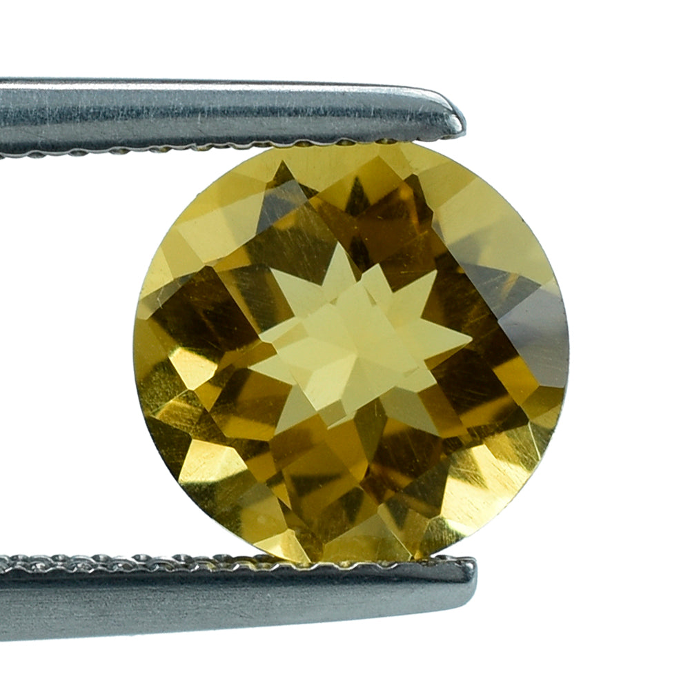CITRINE CHECKER CUT ROUND 9.00MM 2.42 Cts.