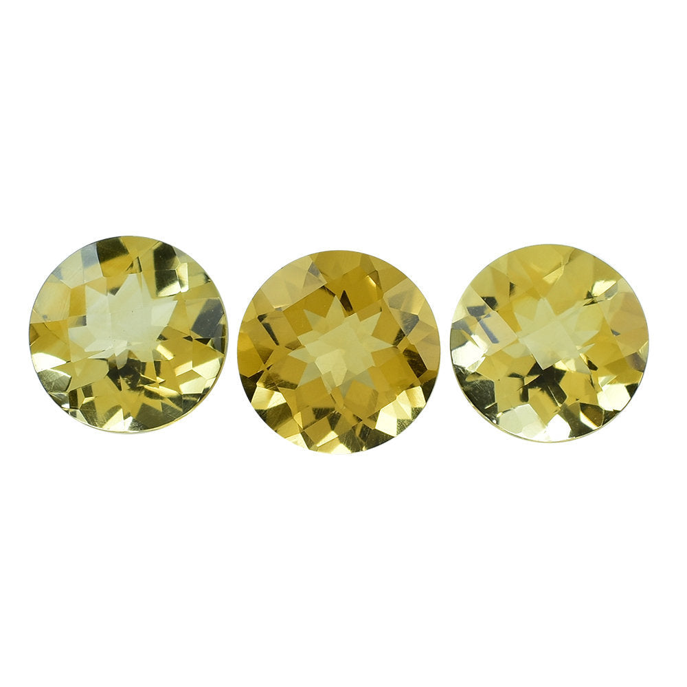 CITRINE CHECKER CUT ROUND 9.00MM 2.42 Cts.