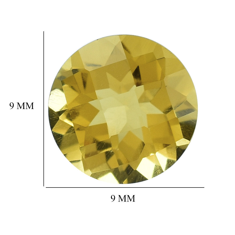 CITRINE CHECKER CUT ROUND 9.00MM 2.42 Cts.