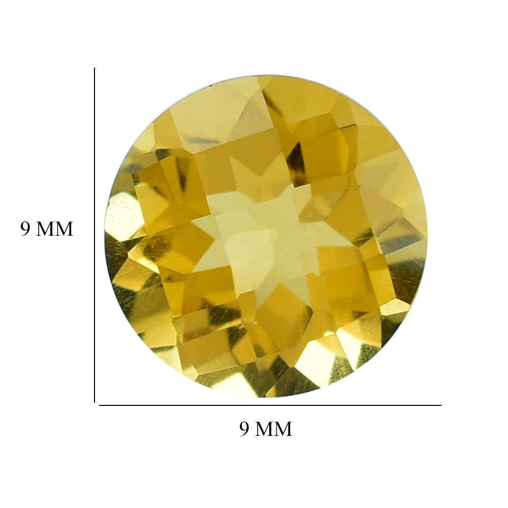 CITRINE CHECKER CUT ROUND 9.00MM 2.42 Cts.