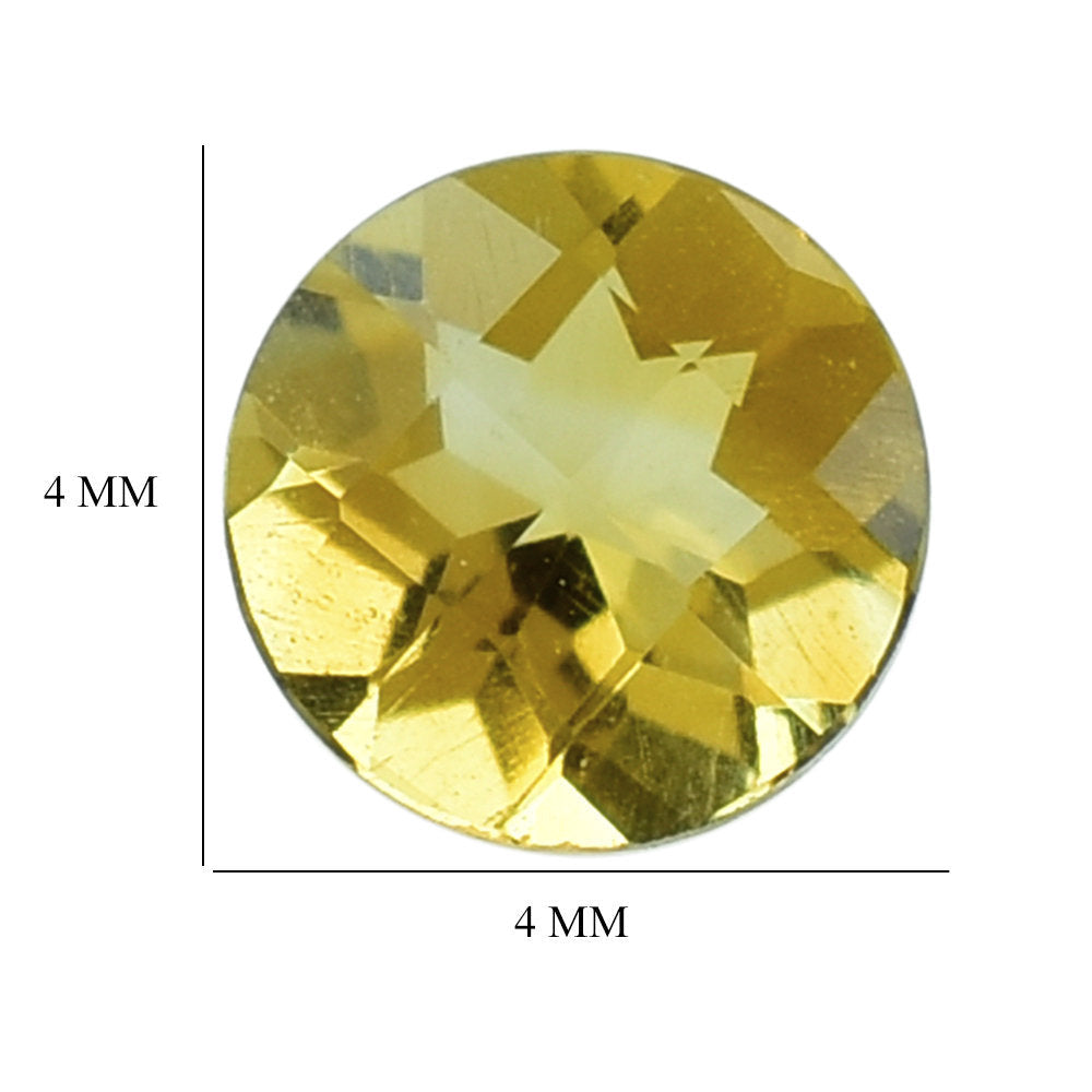 GOLDEN CITRINE CHECKER CUT ROUND (C-1) 4.00MM 0.17 Cts.