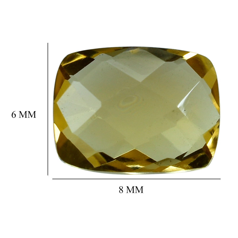 YELLOW CITRINE BRIOLETTE CUSHION 8X6MM 1.39 Cts.