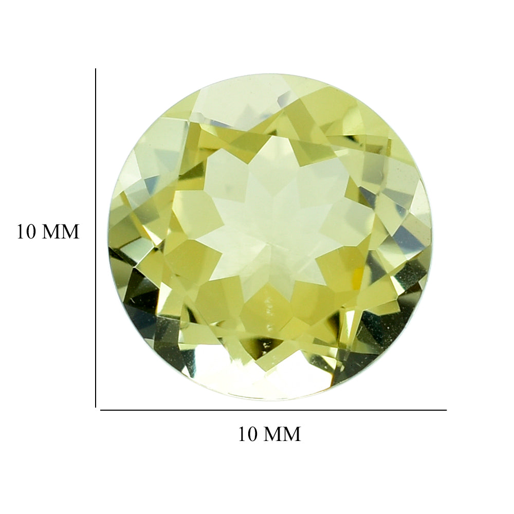 YELLOW CITRINE (LITE YELLOW) CUT ROUND 10.00MM 3.40 Cts.