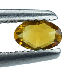 TOP GOLDEN CITRINE ROSE CUT BRIOLETTE OVAL 5X3MM 0.24 Cts.