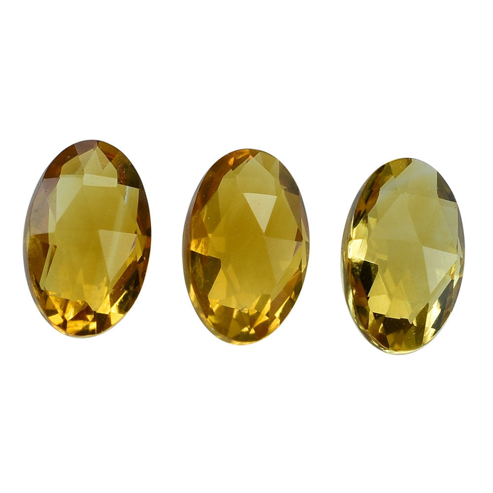 TOP GOLDEN CITRINE ROSE CUT BRIOLETTE OVAL 5X3MM 0.24 Cts.