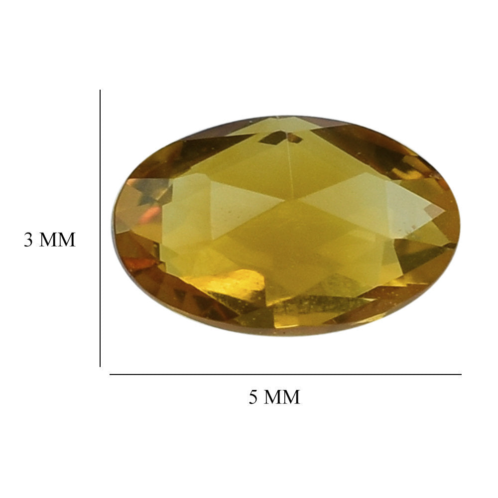 TOP GOLDEN CITRINE ROSE CUT BRIOLETTE OVAL 5X3MM 0.24 Cts.