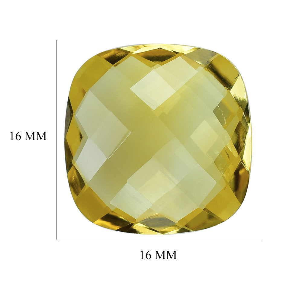 GOLDEN CITRINE BRIOLETTE CUSHION 16.00MM 12.11 Cts.