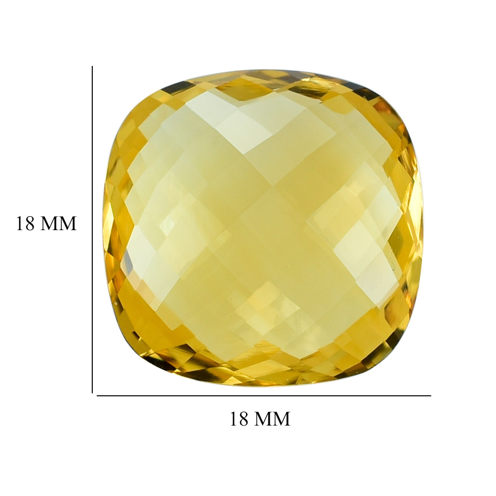 GOLDEN CITRINE BRIOLETTE CUSHION 18.00MM 17.06 Cts.