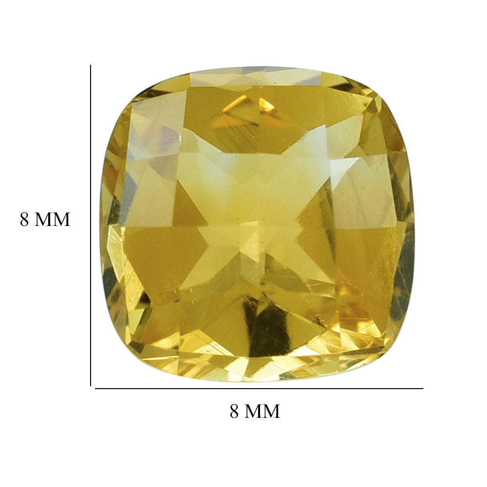 CITRINE CHESS CUT CUSHION 8MM 2.24 Cts.