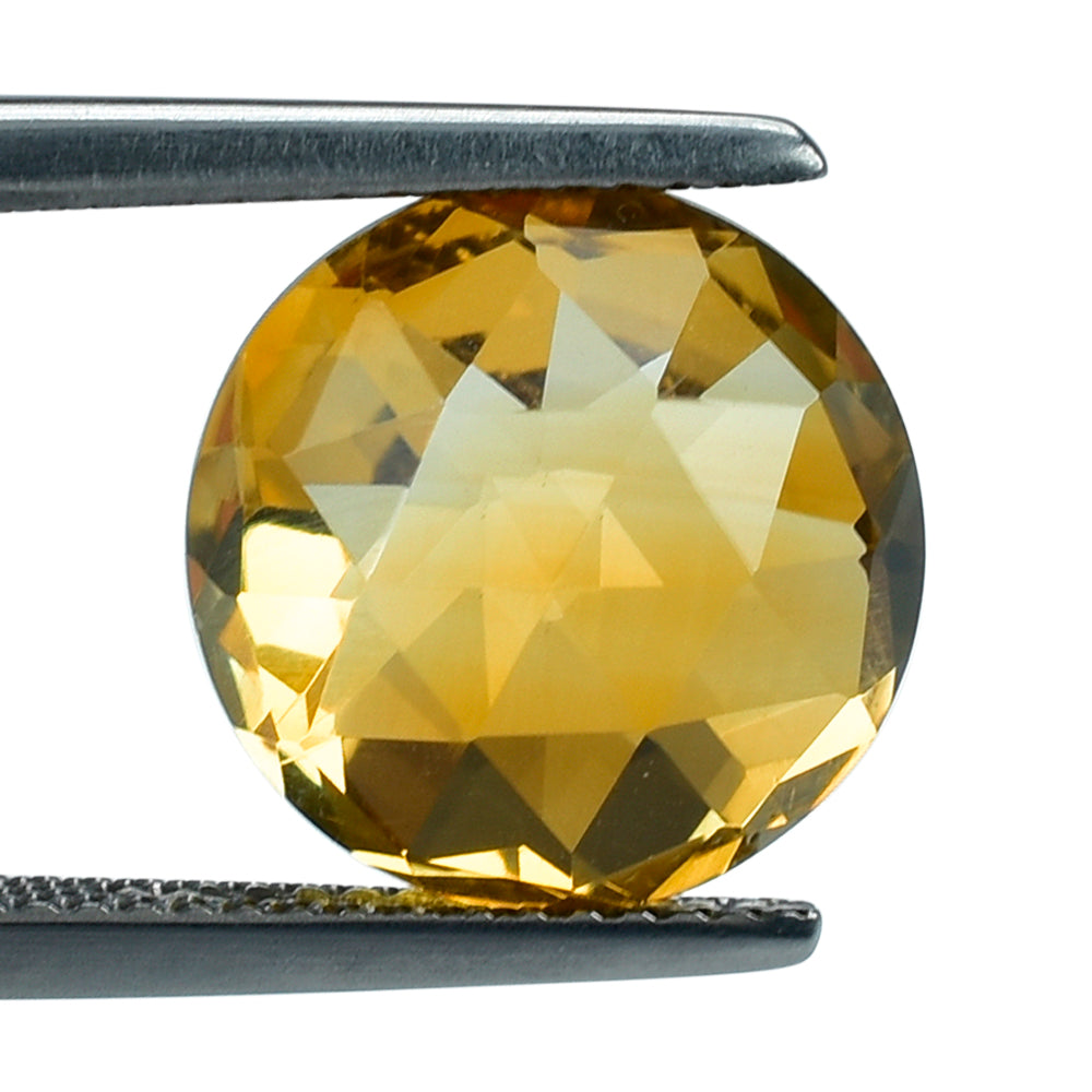 CITRINE (GOLDEN) HIGH DOME ROSE CUT ROUND (DES#17) (SUPER) 12MM 6.41 Cts.