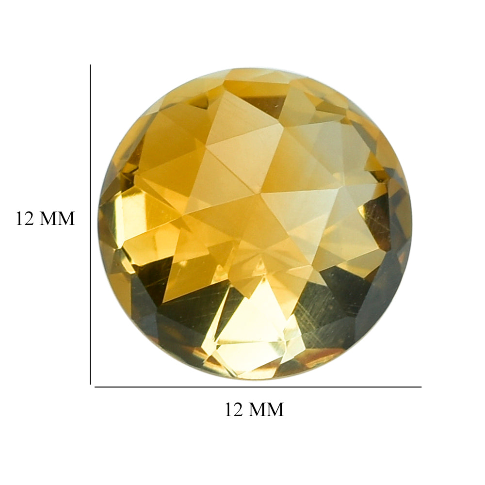 CITRINE (GOLDEN) HIGH DOME ROSE CUT ROUND (DES#17) (SUPER) 12MM 6.41 Cts.