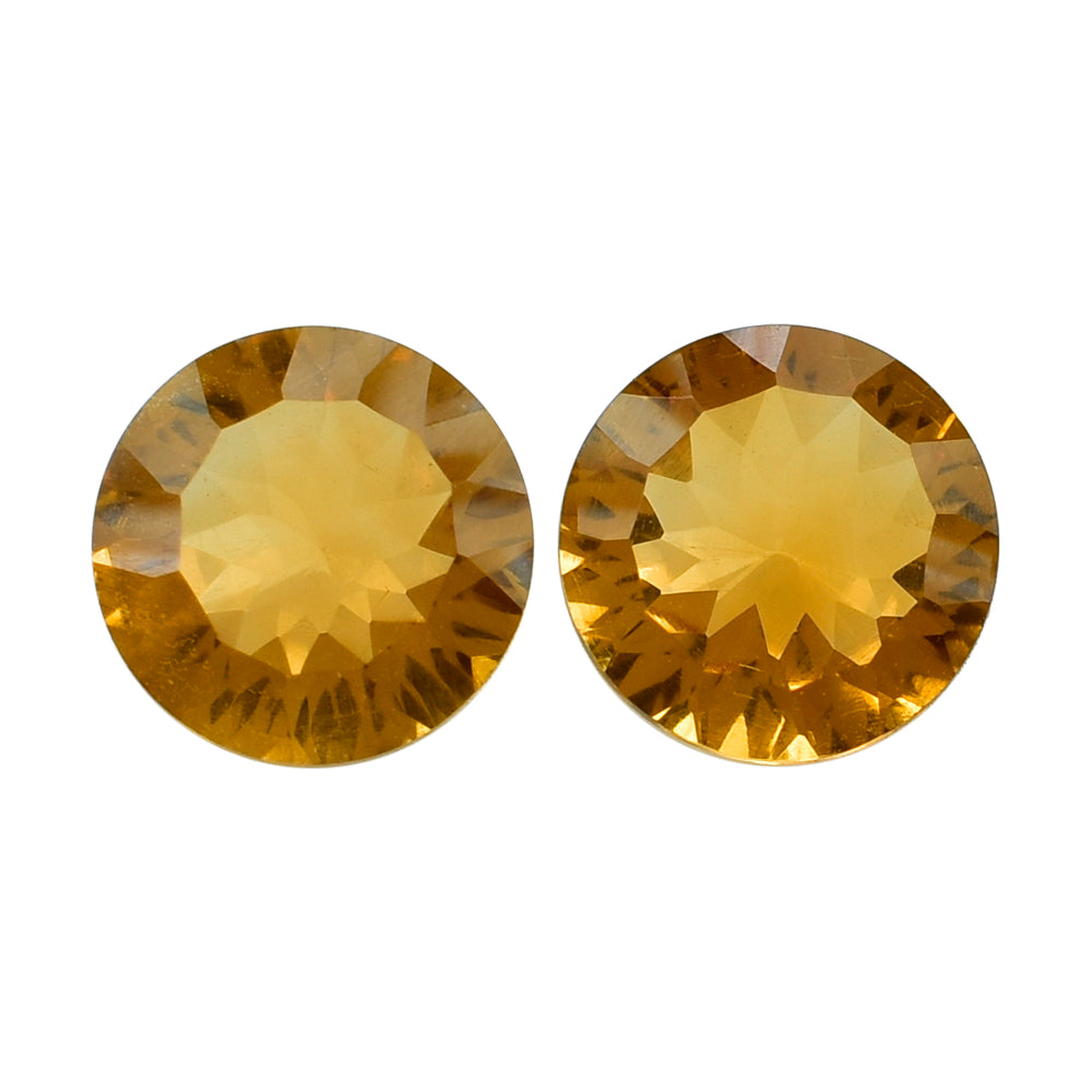 CITRINE (GOLDEN) CONCAVE CUT ROUND (DES#45) (SUPER EXTRA) 8MM 1.63 Cts.