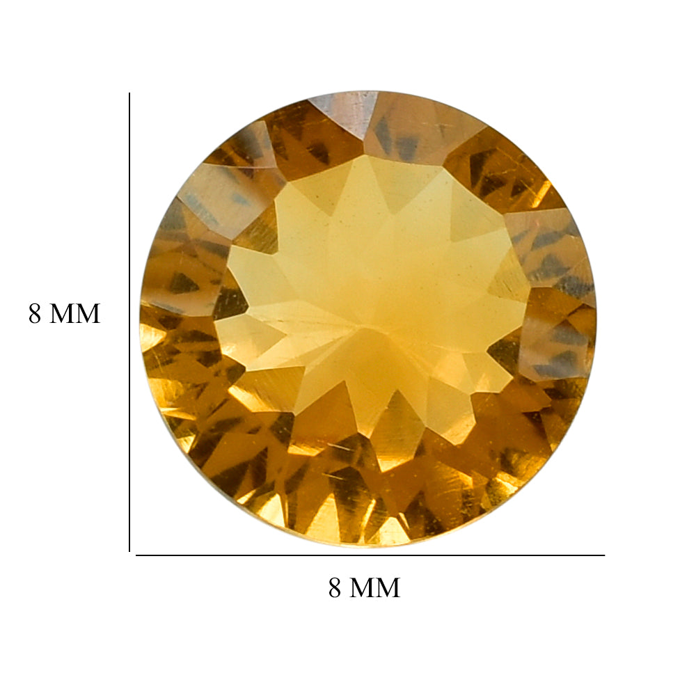 CITRINE (GOLDEN) CONCAVE CUT ROUND (DES#45) (SUPER EXTRA) 8MM 1.63 Cts.