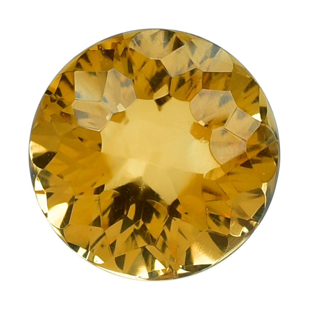 CITRINE (GOLDEN) GALAXY CUT DOME ROUND (DES#86) (C-2) 10MM 3.85 Cts.
