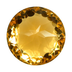 CITRINE (GOLDEN) GALAXY CUT DOME ROUND (DES#86) (C-2) 10MM 3.85 Cts.