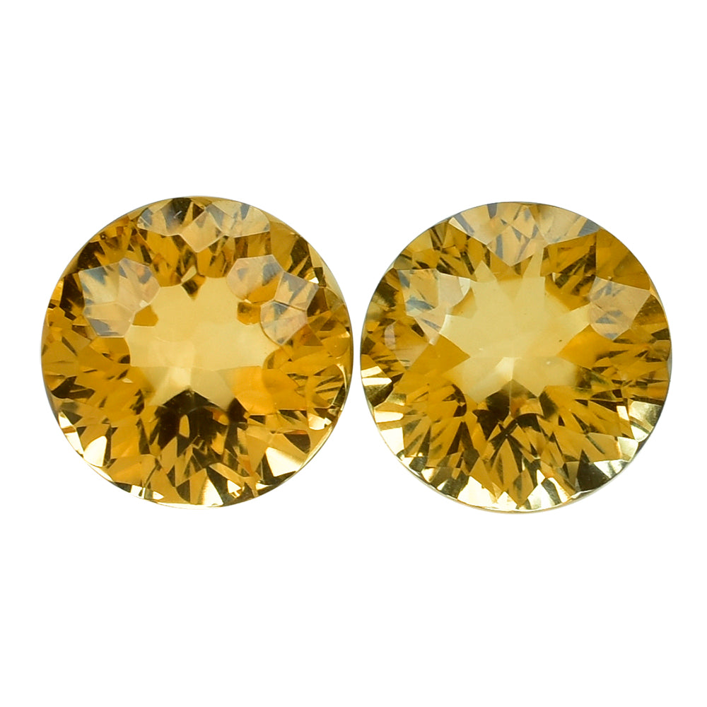 CITRINE (GOLDEN) GALAXY CUT DOME ROUND (DES#86) (C-2) 10MM 3.85 Cts.