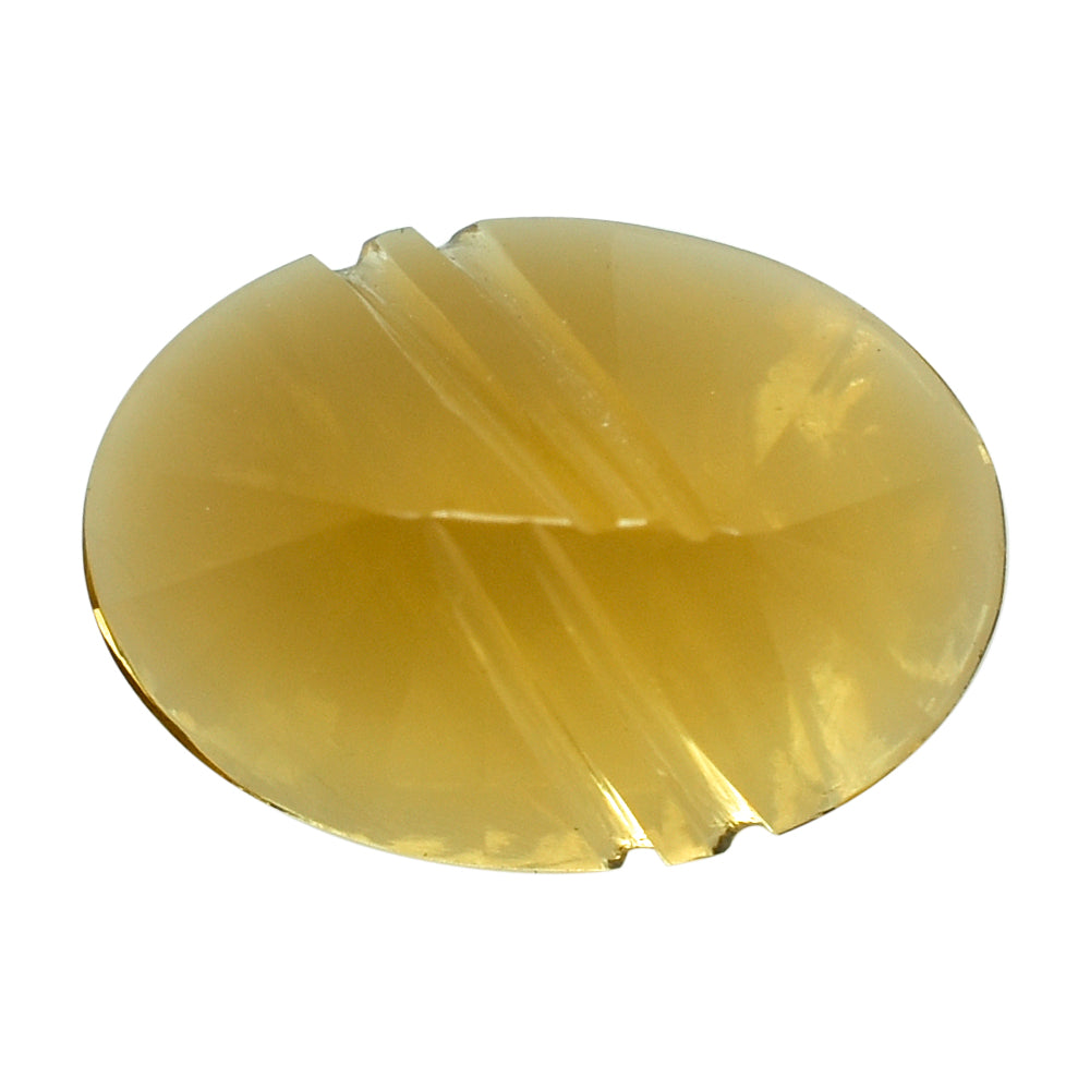 CITRINE (GOLDEN) FLAT BUFFTOP LIGHTENING OVAL (DES#114) (C-2) 14X10MM 4.36 Cts.