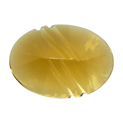 CITRINE (GOLDEN) FLAT BUFFTOP LIGHTENING OVAL (DES#114) (C-2) 14X10MM 4.36 Cts.