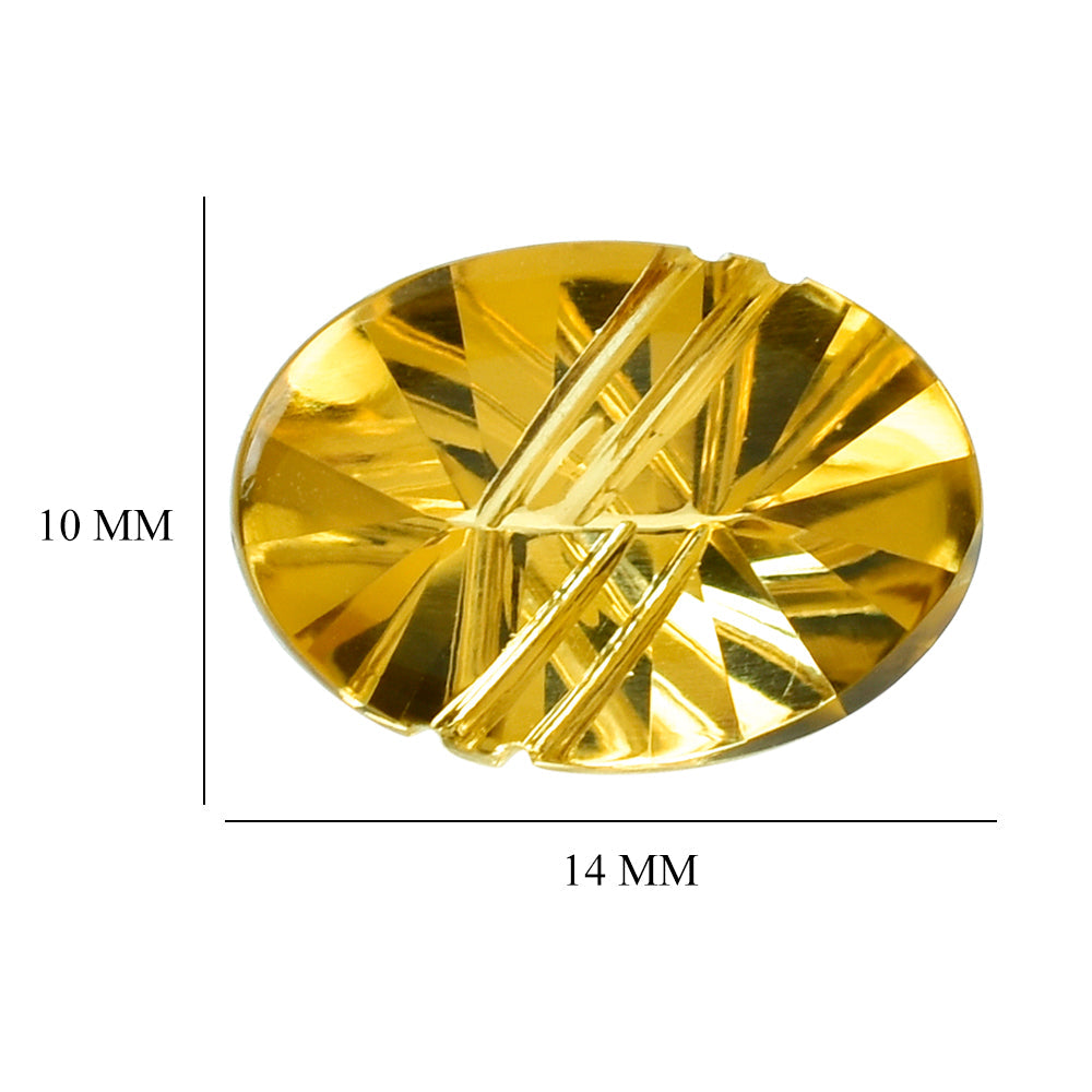 CITRINE (GOLDEN) FLAT BUFFTOP LIGHTENING OVAL (DES#114) (C-2) 14X10MM 4.36 Cts.