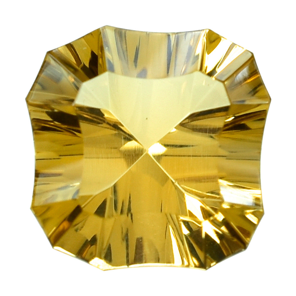 CITRINE (GOLDEN) CONCAVE NINETY CUT CUSHION (DES#22) (C-2) 12MM 5.30 Cts.