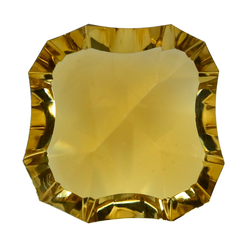 CITRINE (GOLDEN) CONCAVE NINETY CUT CUSHION (DES#22) (C-2) 12MM 5.30 Cts.