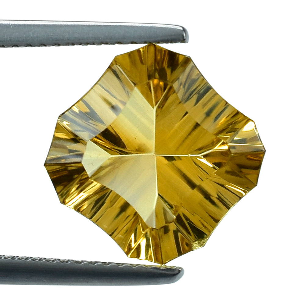 CITRINE (GOLDEN) CONCAVE NINETY CUT CUSHION (DES#22) (C-2) 12MM 5.30 Cts.