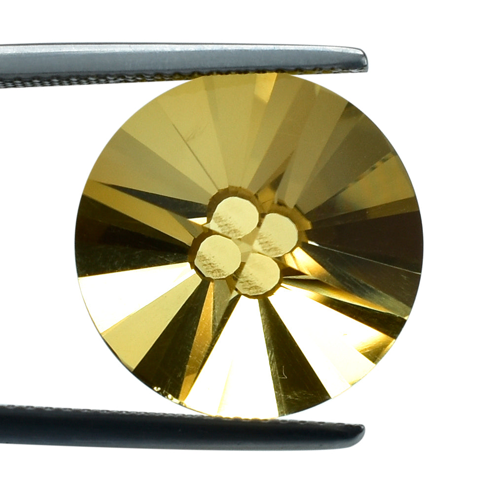 CITRINE (GOLDEN) BINGO ROUND (DES#97) (C-2) 16MM 12.70 Cts.
