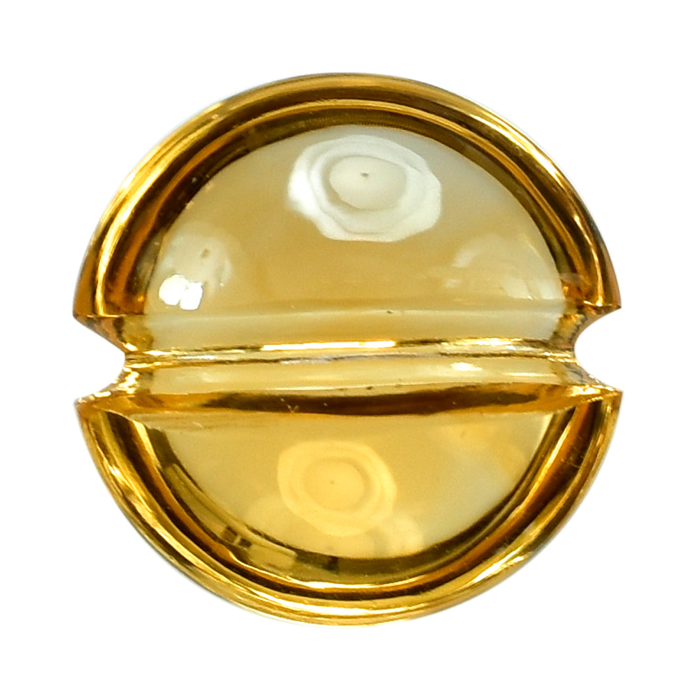 CITRINE (GOLDEN) LENTIL ROUND WITH CARVED (DES#25) (C-2) 9MM 2.30 Cts.